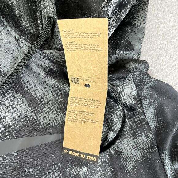 Nike Training Hoodie Large Gray Black Digital Camo Therma Fit Sweatshirt Sweater - Picture 6 of 14